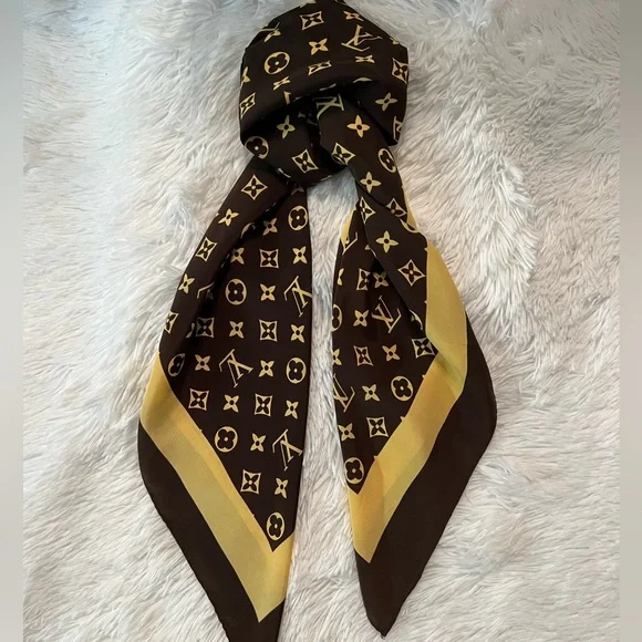 Authentic Vintage Louis Vuitton Large Monogram Silk Scarf - Picture 6 of 15